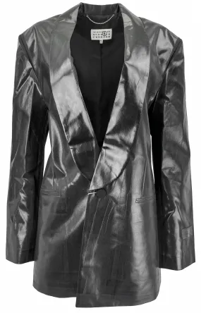 MM6 Maison Margiela Coated Suit Blazer in Black