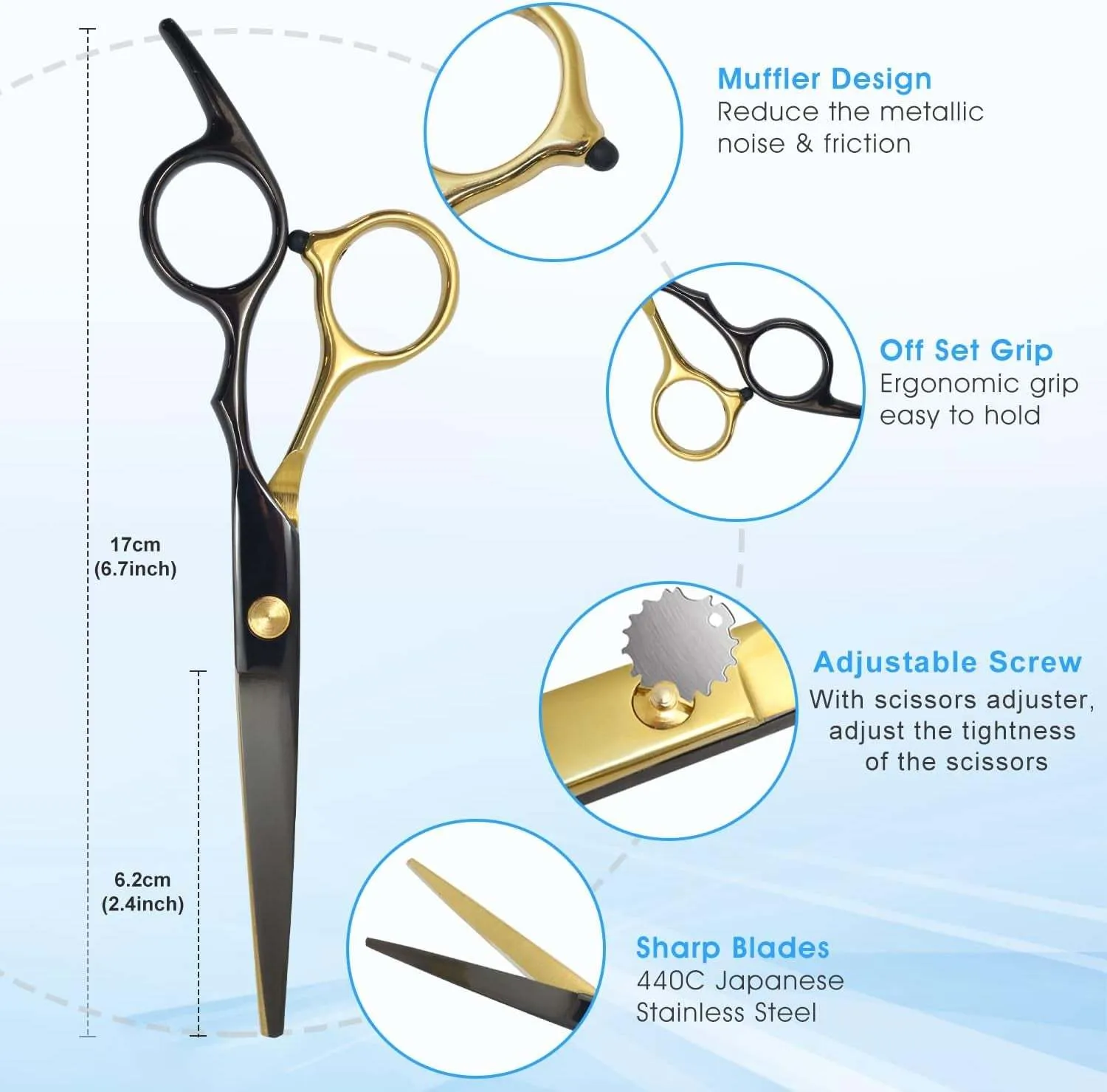 10-in-1 Professional Hair Cutting Scissors Set