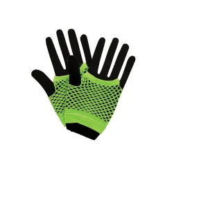 80's Neon Short Fishnet Gloves Green