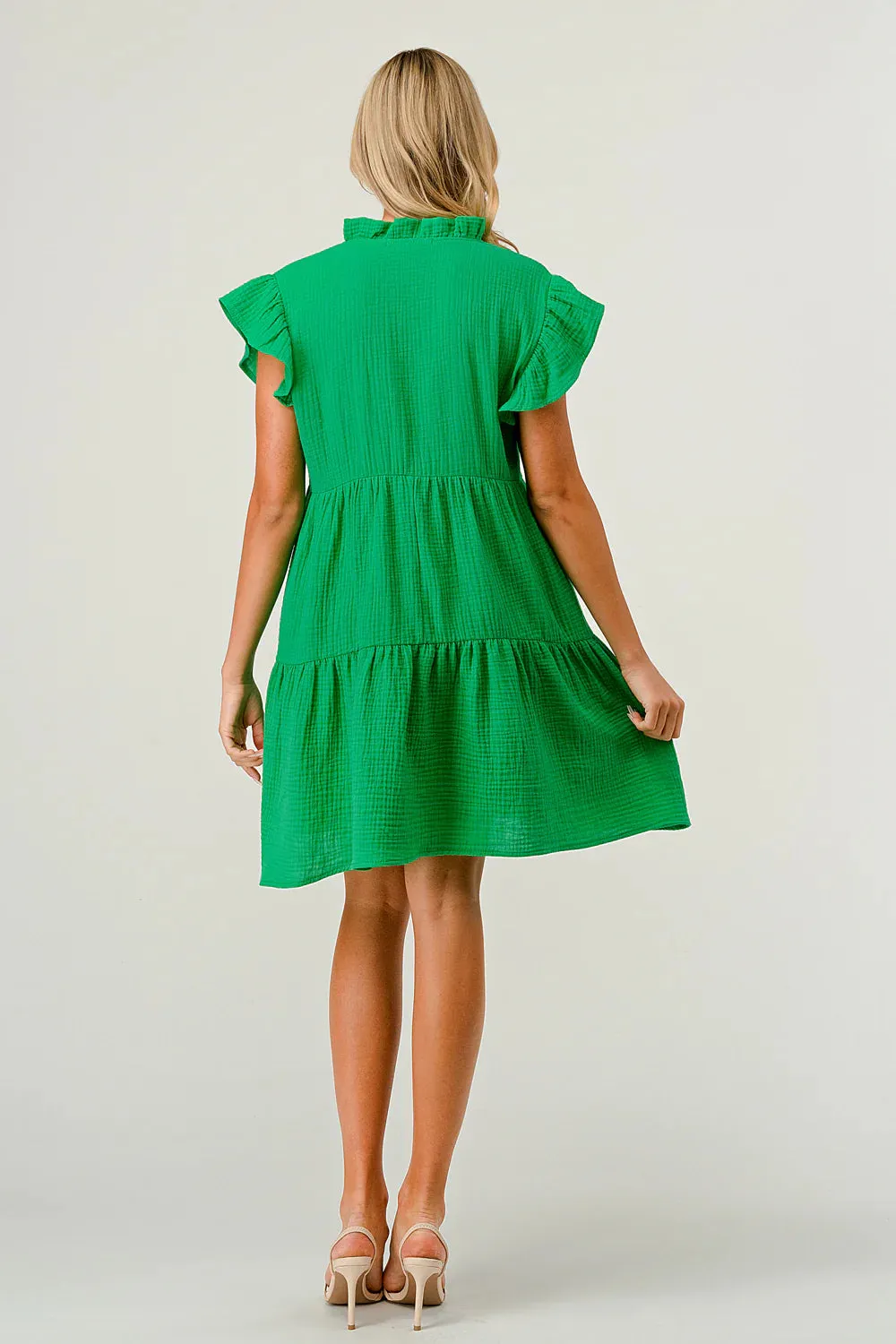 A Day At The Masters Green Gauze Dress