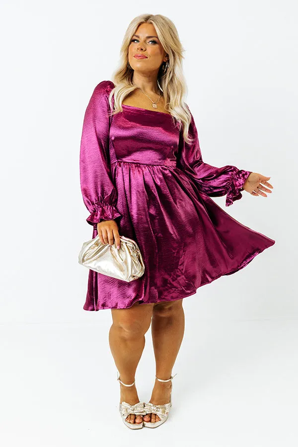 Address The Room Babydoll Dress in Purple Curves