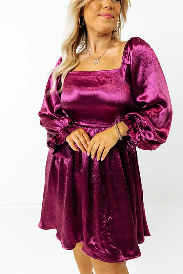 Address The Room Babydoll Dress in Purple Curves