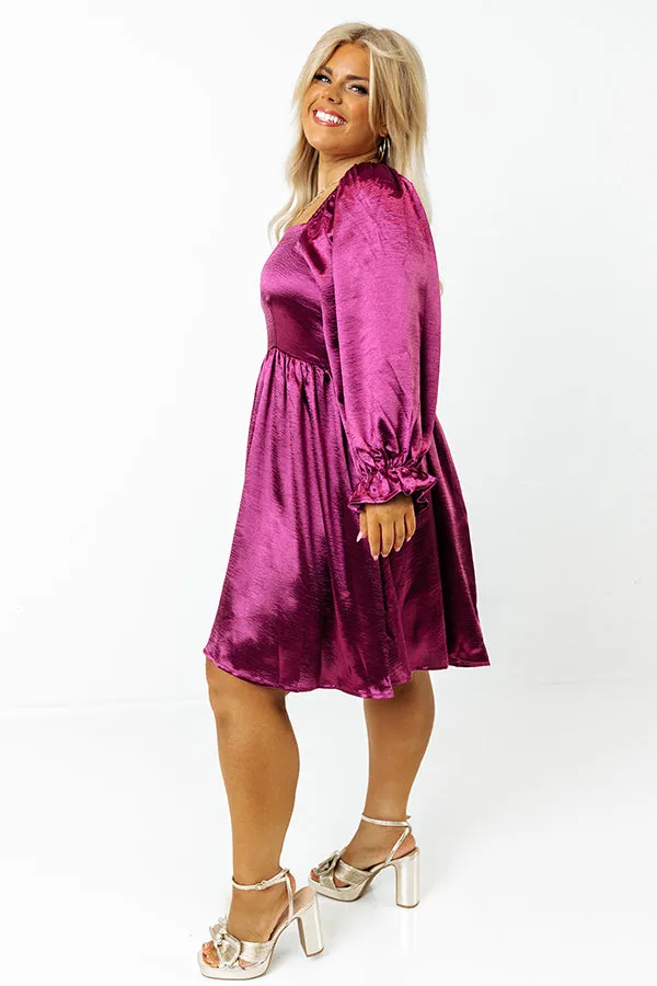 Address The Room Babydoll Dress in Purple Curves