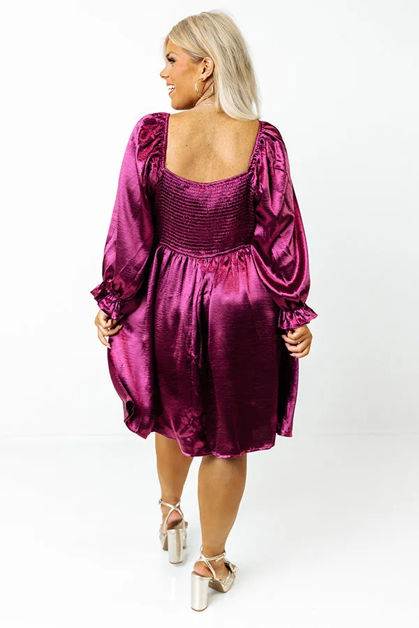 Address The Room Babydoll Dress in Purple Curves