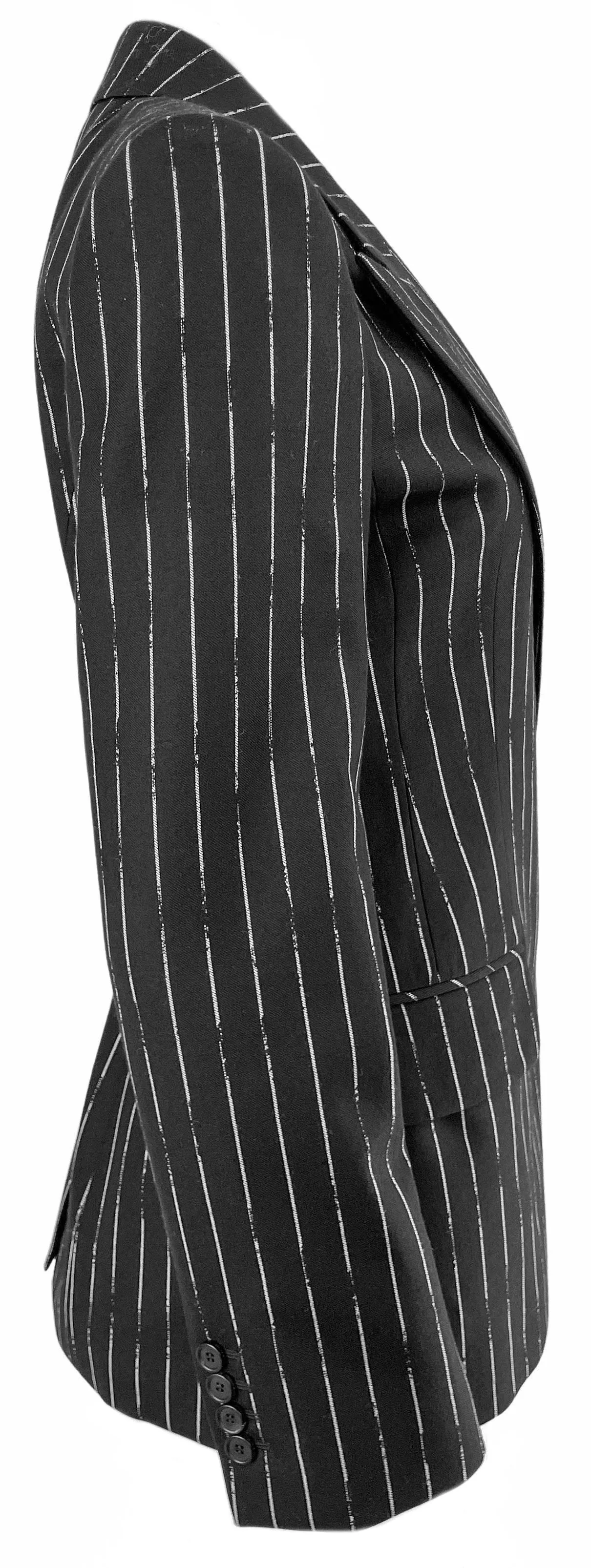 Alexander McQueen Broken Pinstripe Blazer in Black