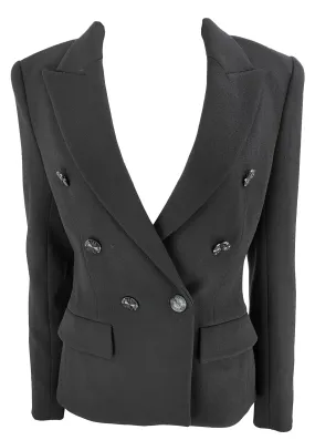 Alexandre Vauthier Double Breasted Wool Blazer in Black