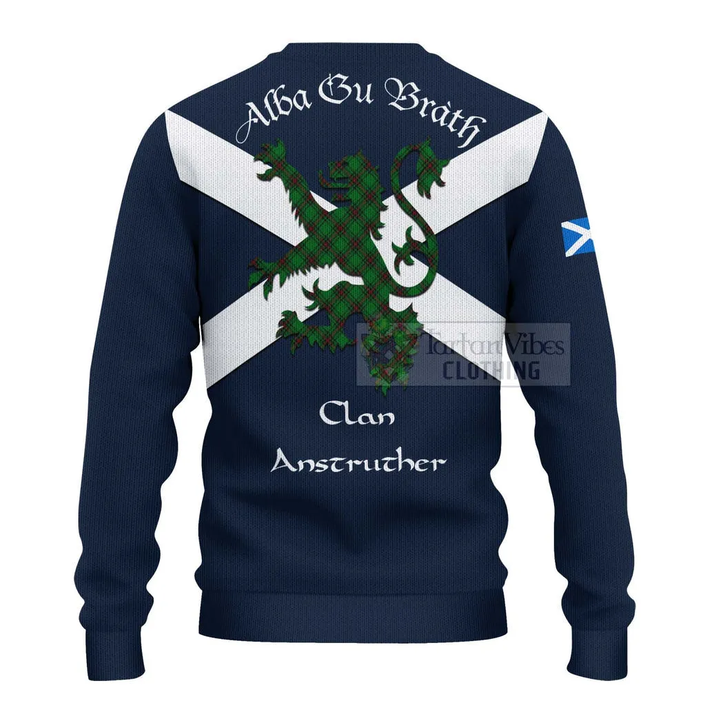 Anstruther Tartan Lion Rampant Ugly Sweater Proudly Display Your Heritage with Alba Gu Brath and Clan Name