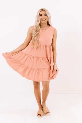 Apple Spiced Wishes Babydoll Dress In Peach