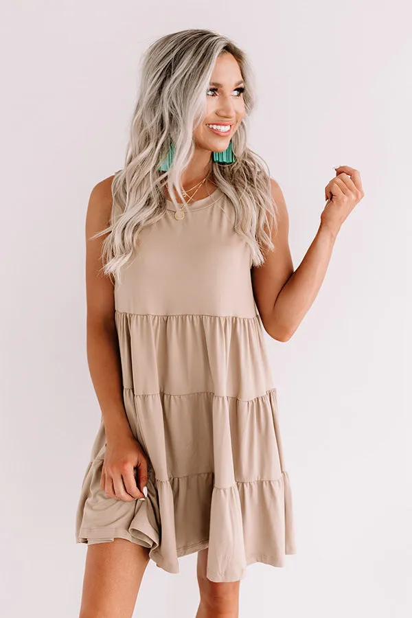 Apple Spiced Wishes Babydoll Dress In Taupe