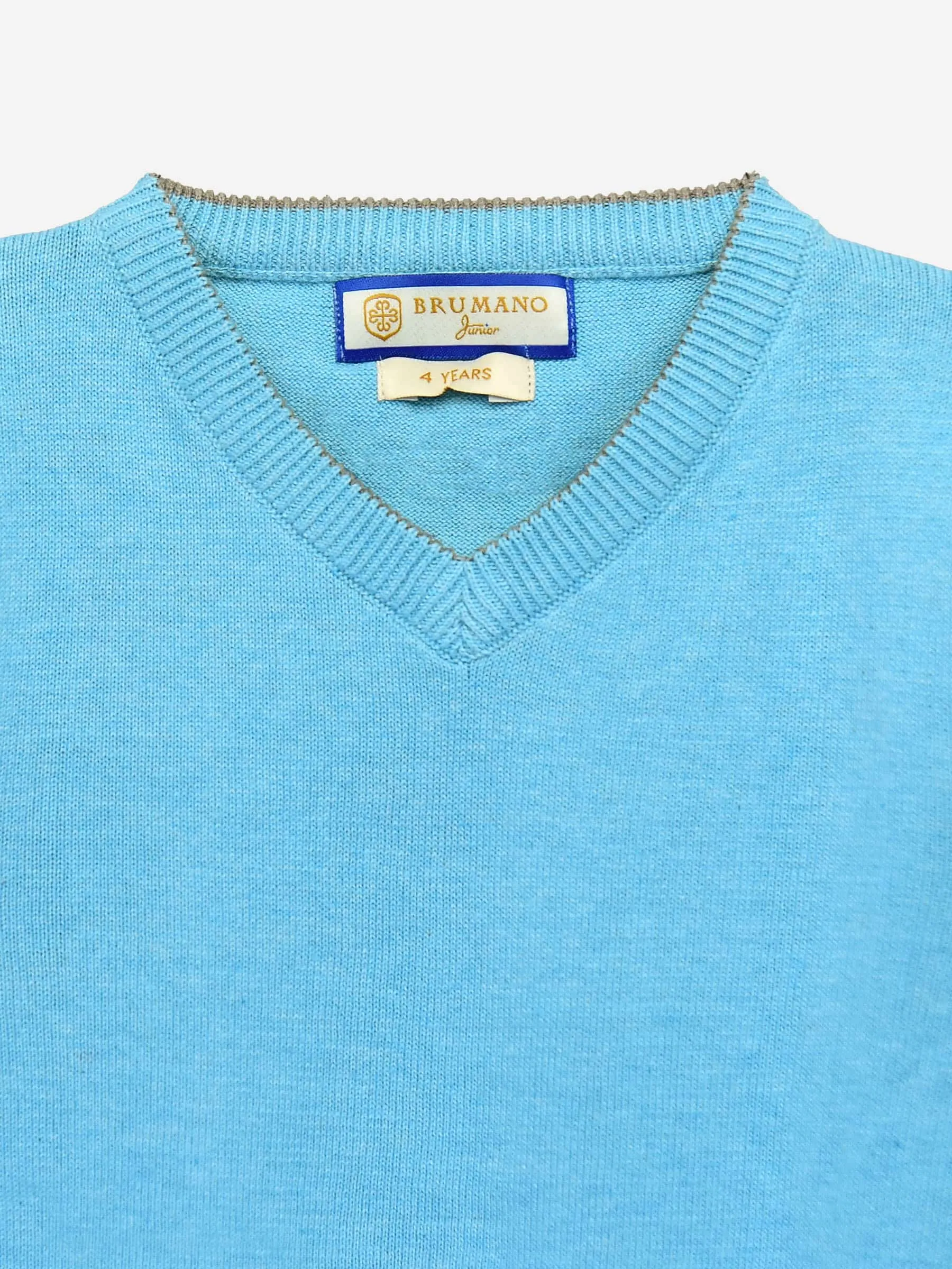 Aqua Blue Casual V-Neck Sweater