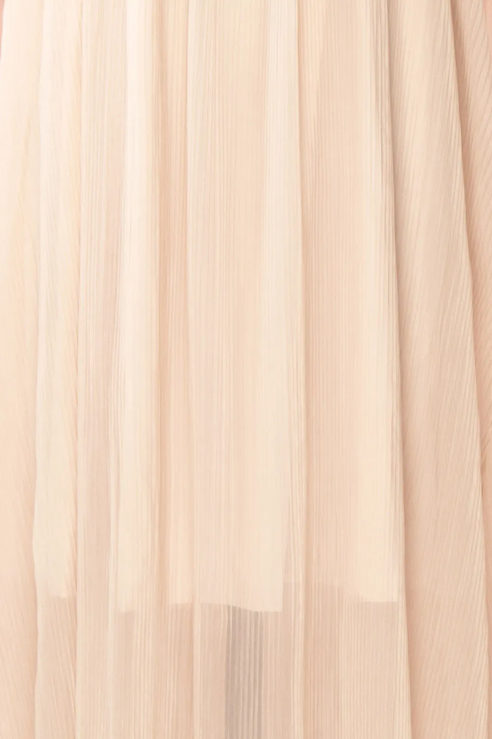 Araminta | Pleated Beige Maxi Babydoll Dress