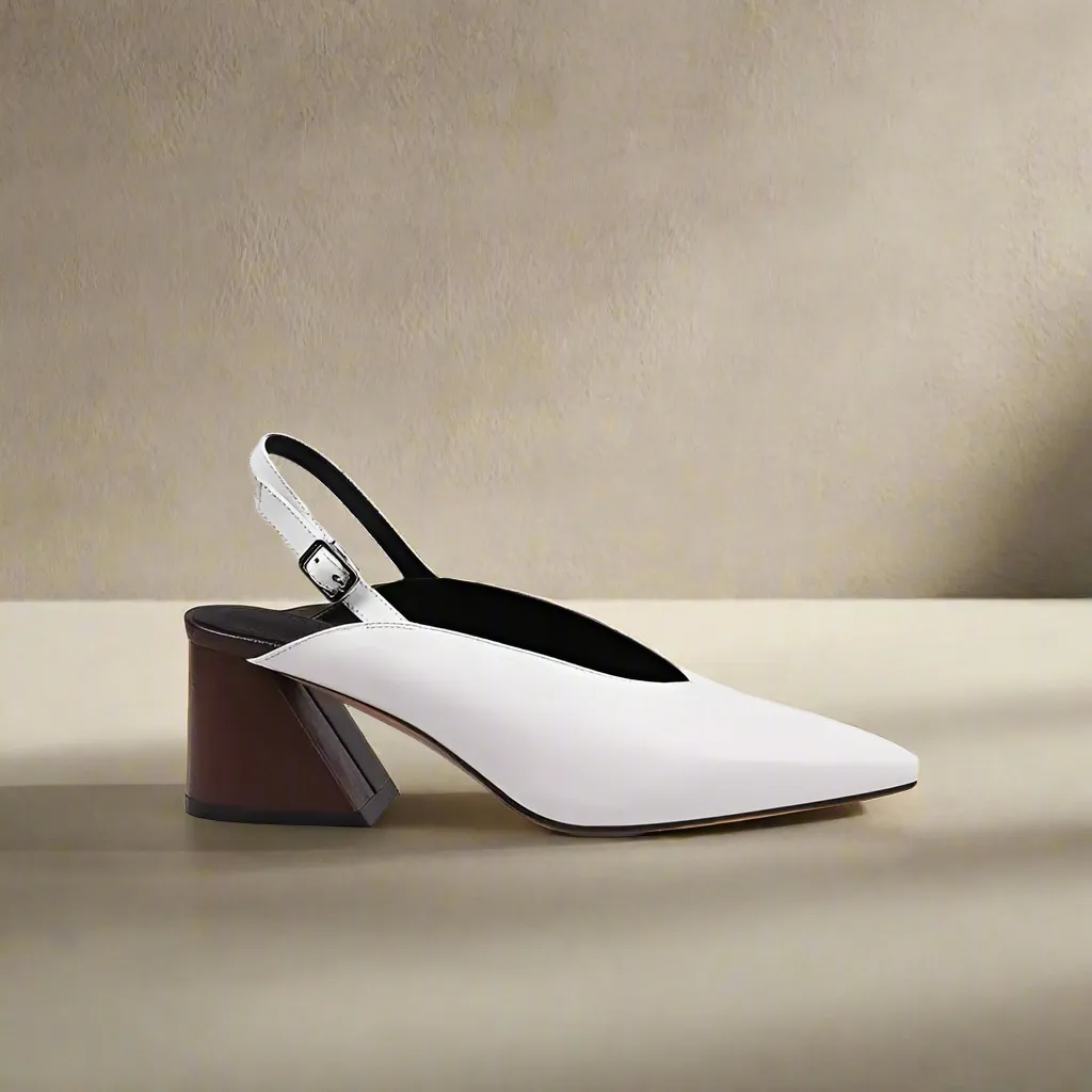 Arbela White Slingback Pumps