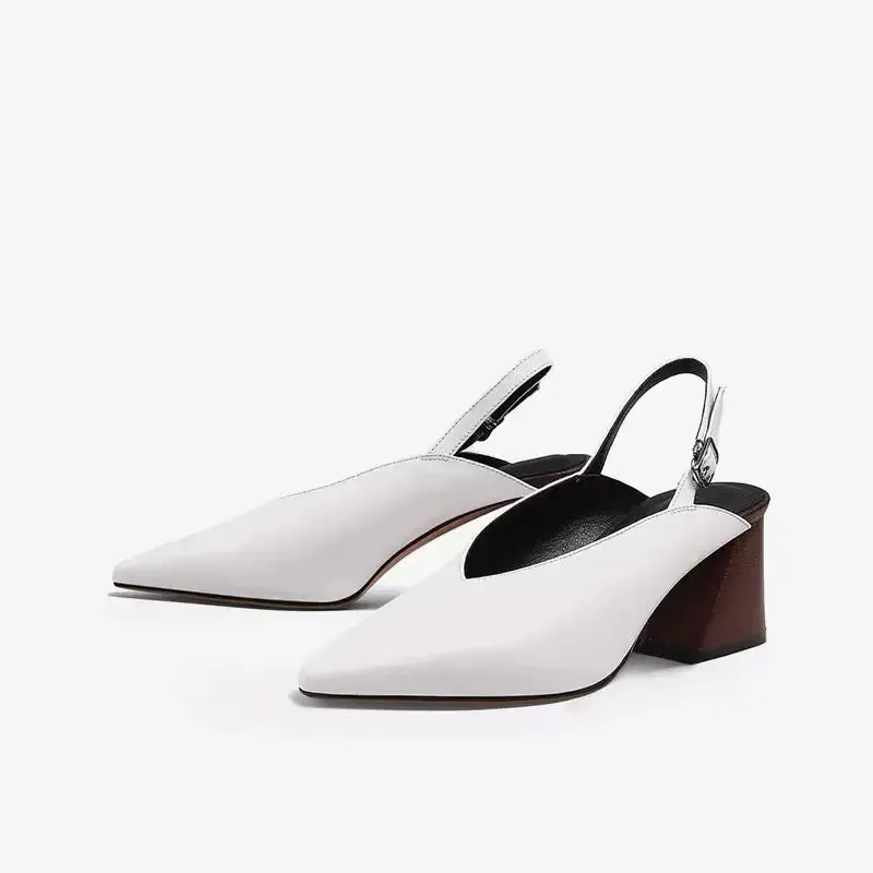 Arbela White Slingback Pumps