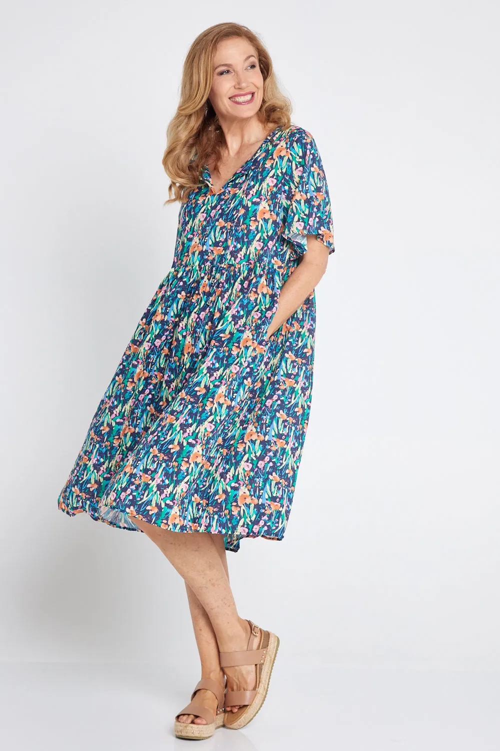 Avery Cotton Dress - Snapdragon Floral