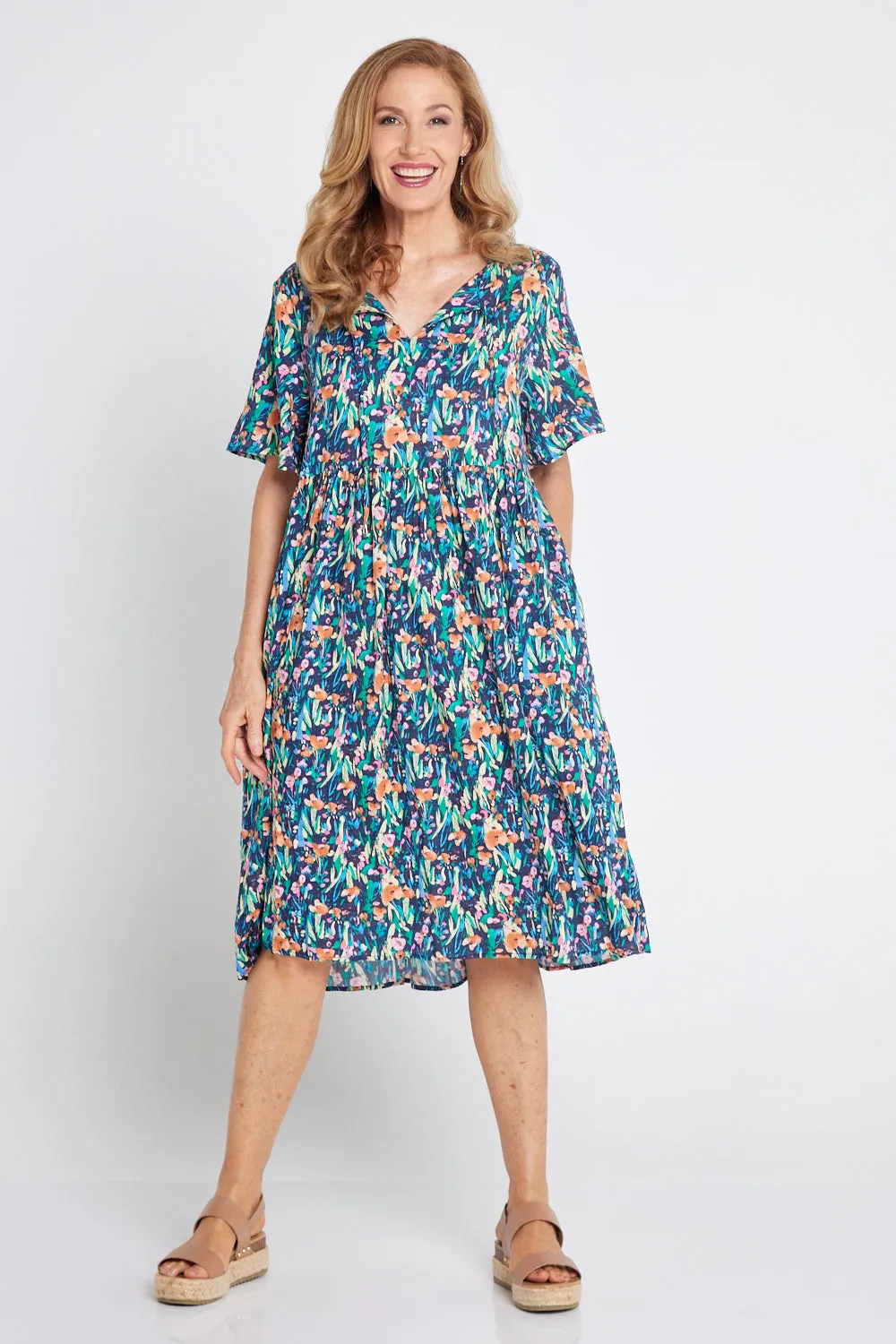 Avery Cotton Dress - Snapdragon Floral