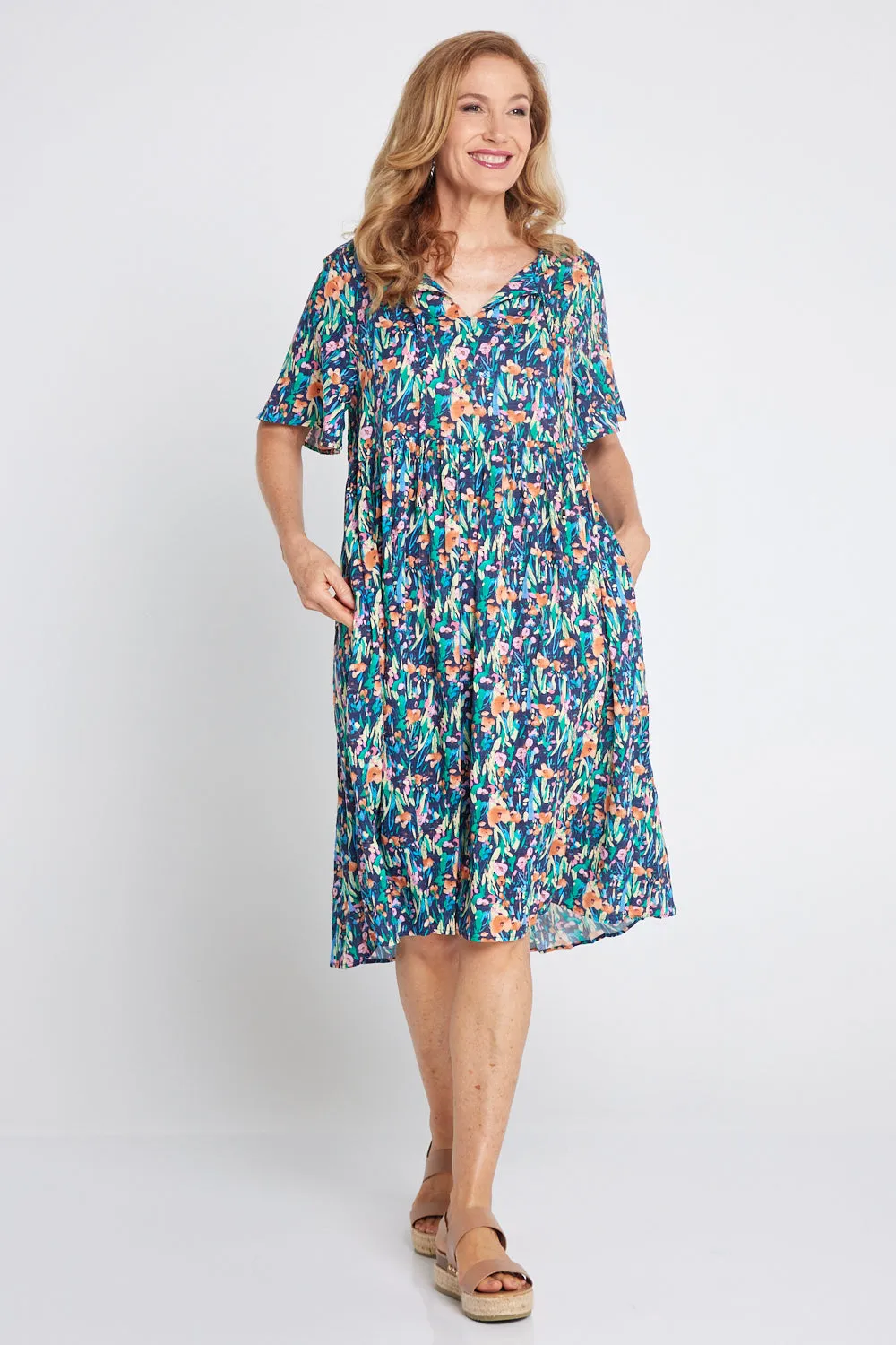 Avery Cotton Dress - Snapdragon Floral