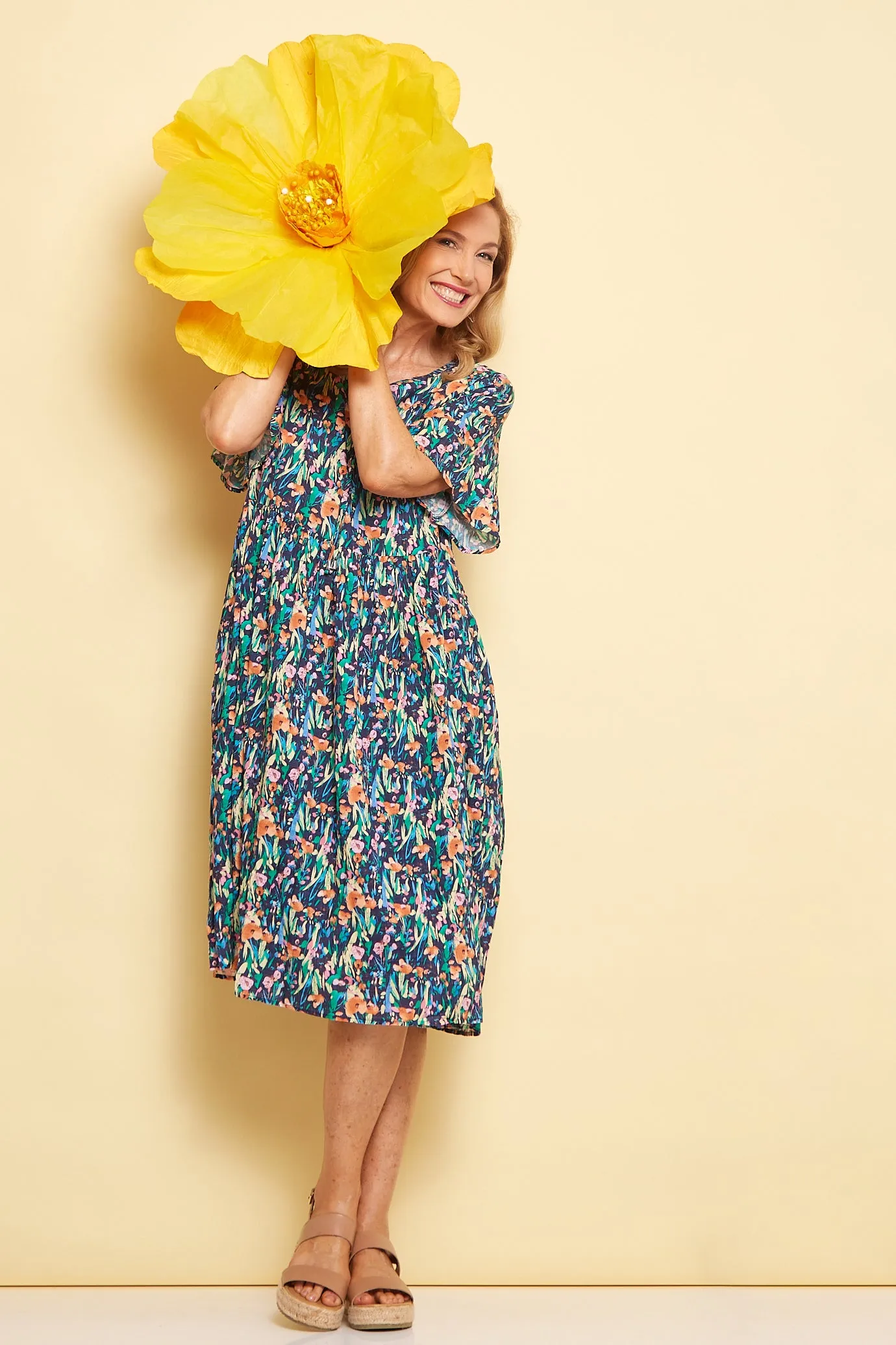 Avery Cotton Dress - Snapdragon Floral