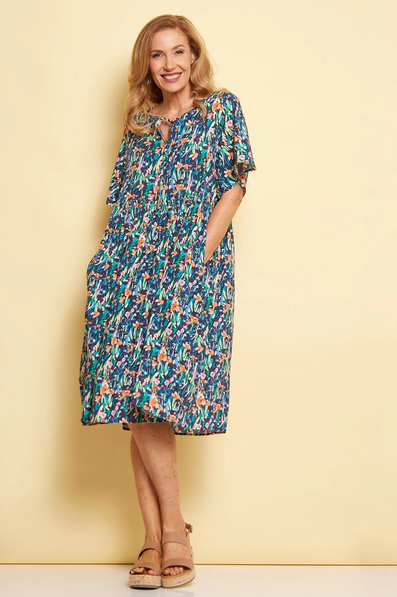 Avery Cotton Dress - Snapdragon Floral