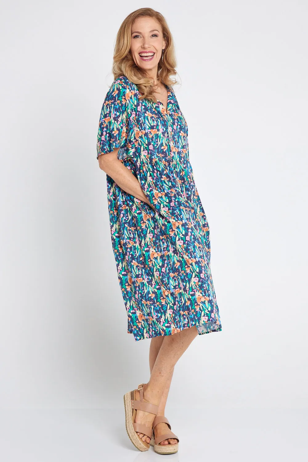 Avery Cotton Dress - Snapdragon Floral