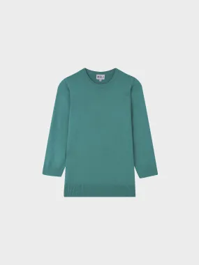 Basic Crew Sweater 3Q-Turquoise