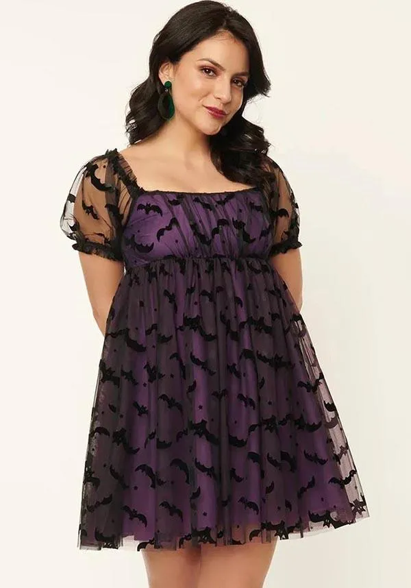 Bat Mesh [Purple] | BABYDOLL DRESS*