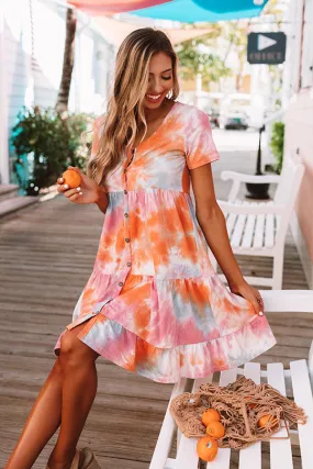 Beach Town Tie Dye Babydoll Dress