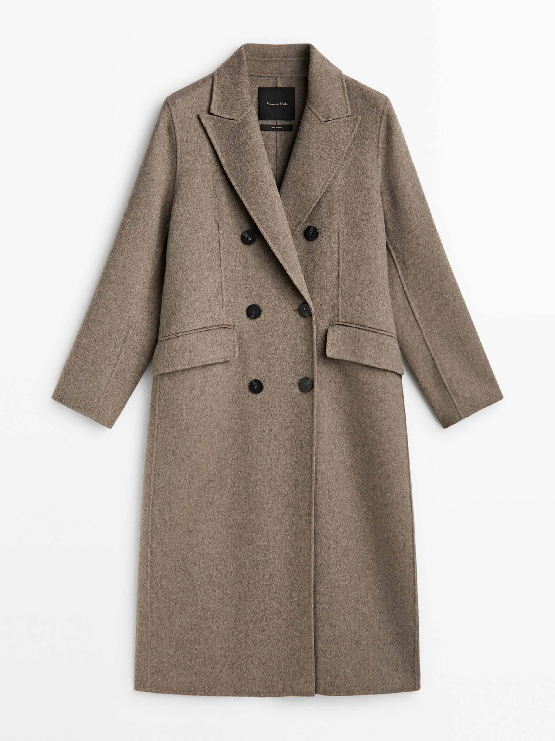 Beige wool blend double-breasted coat