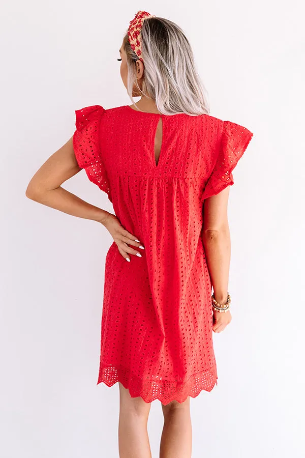 Belize It Or Not Eyelet Dress in Red