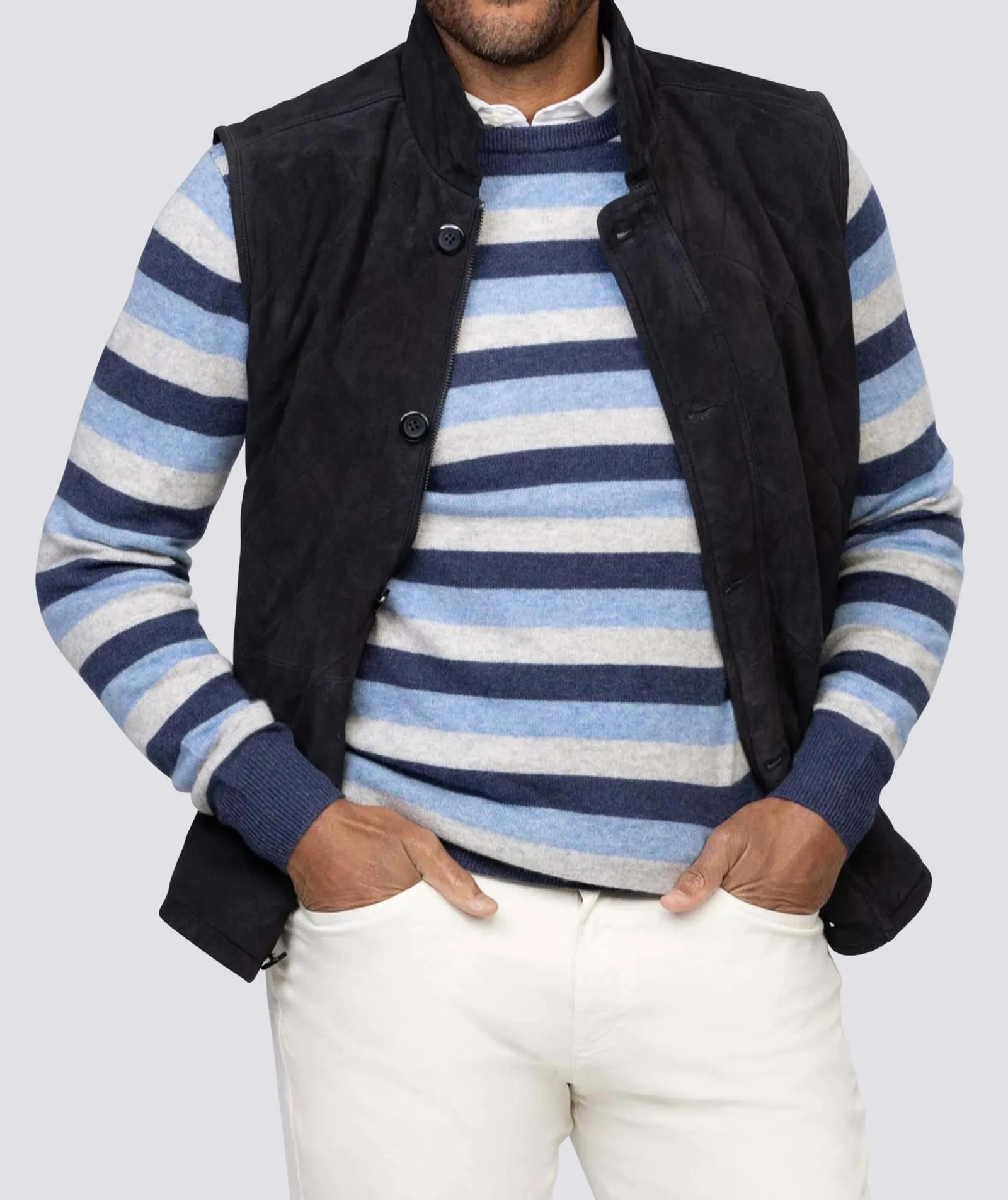 Bishop Stripe Cashmere Crewneck