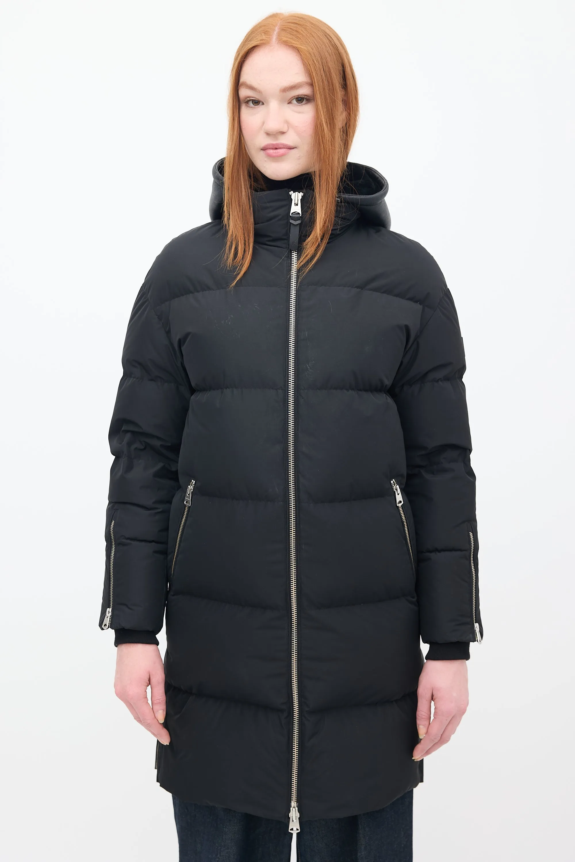 Black Down & Shearling Reynold Puffer Coat