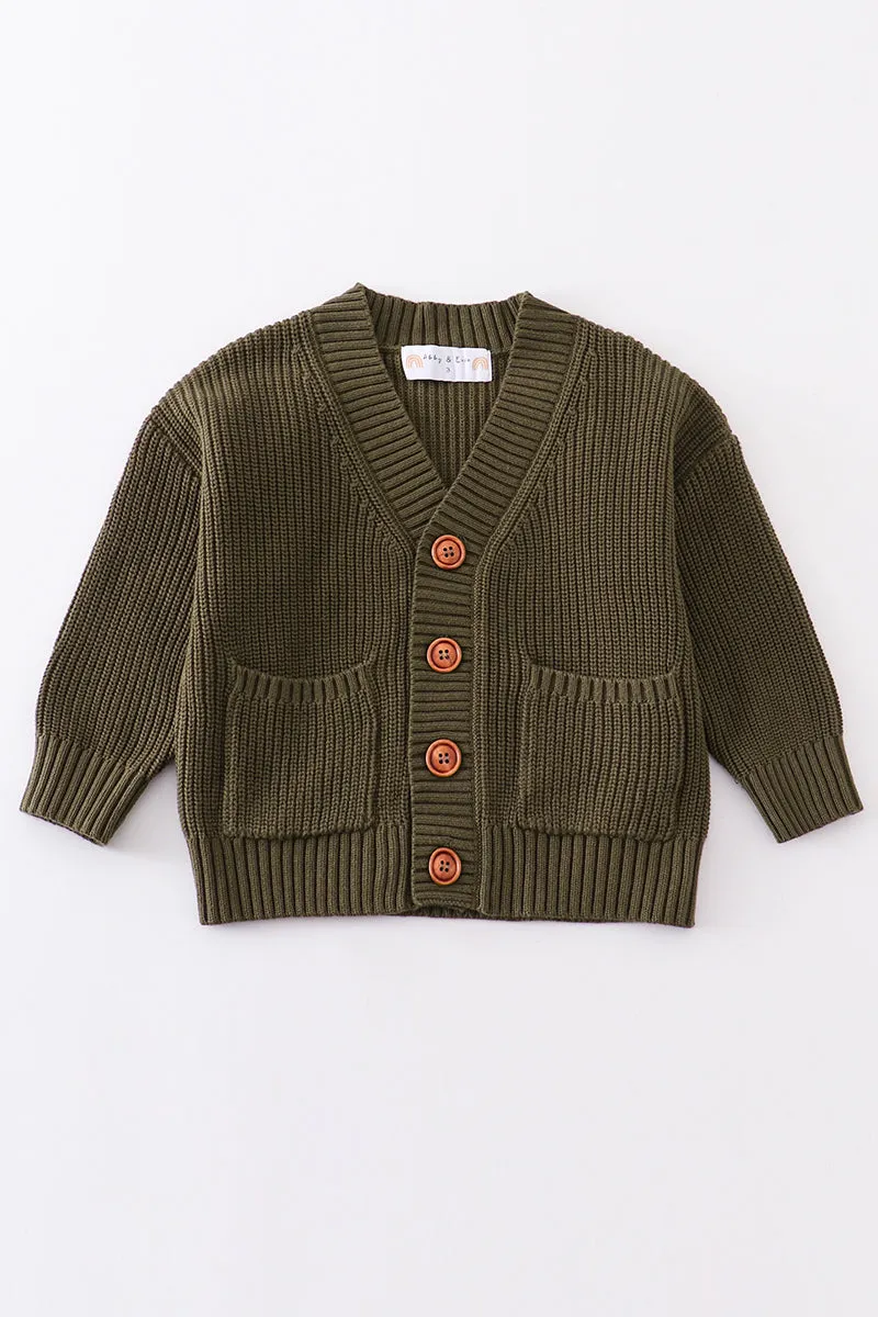 Blackish pocket cardigan sweater