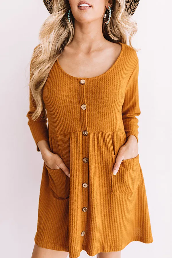 Bring On The Lattes Babydoll Tunic Dress In Pumpkin