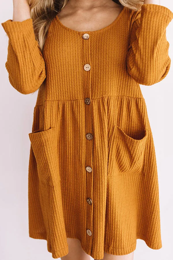 Bring On The Lattes Babydoll Tunic Dress In Pumpkin