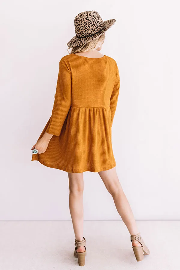 Bring On The Lattes Babydoll Tunic Dress In Pumpkin