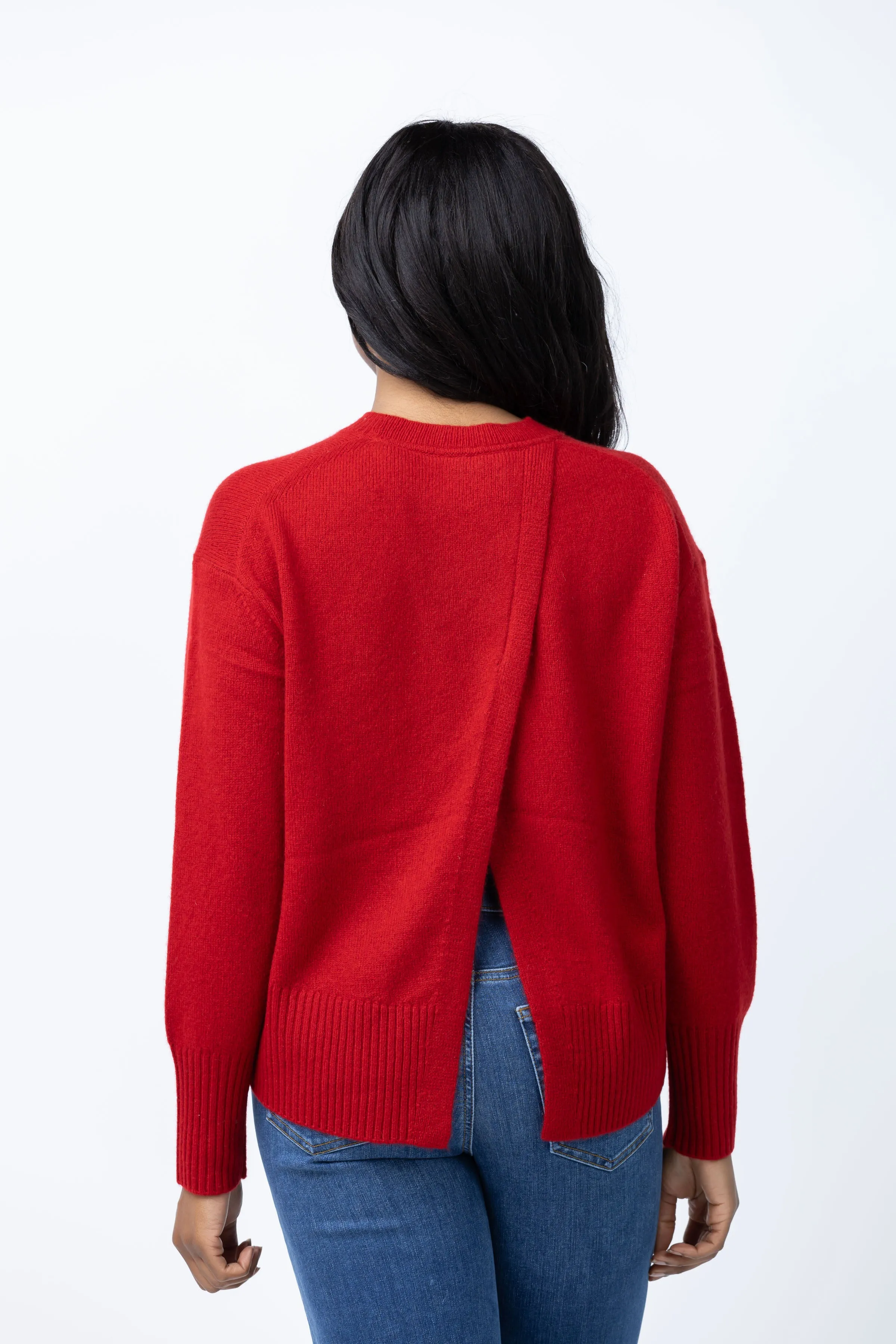 Brochu Walker Onda Crewneck Sweater in Crimson