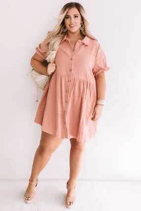 Brooklyn Luxe Babydoll Dress In Latte Curves