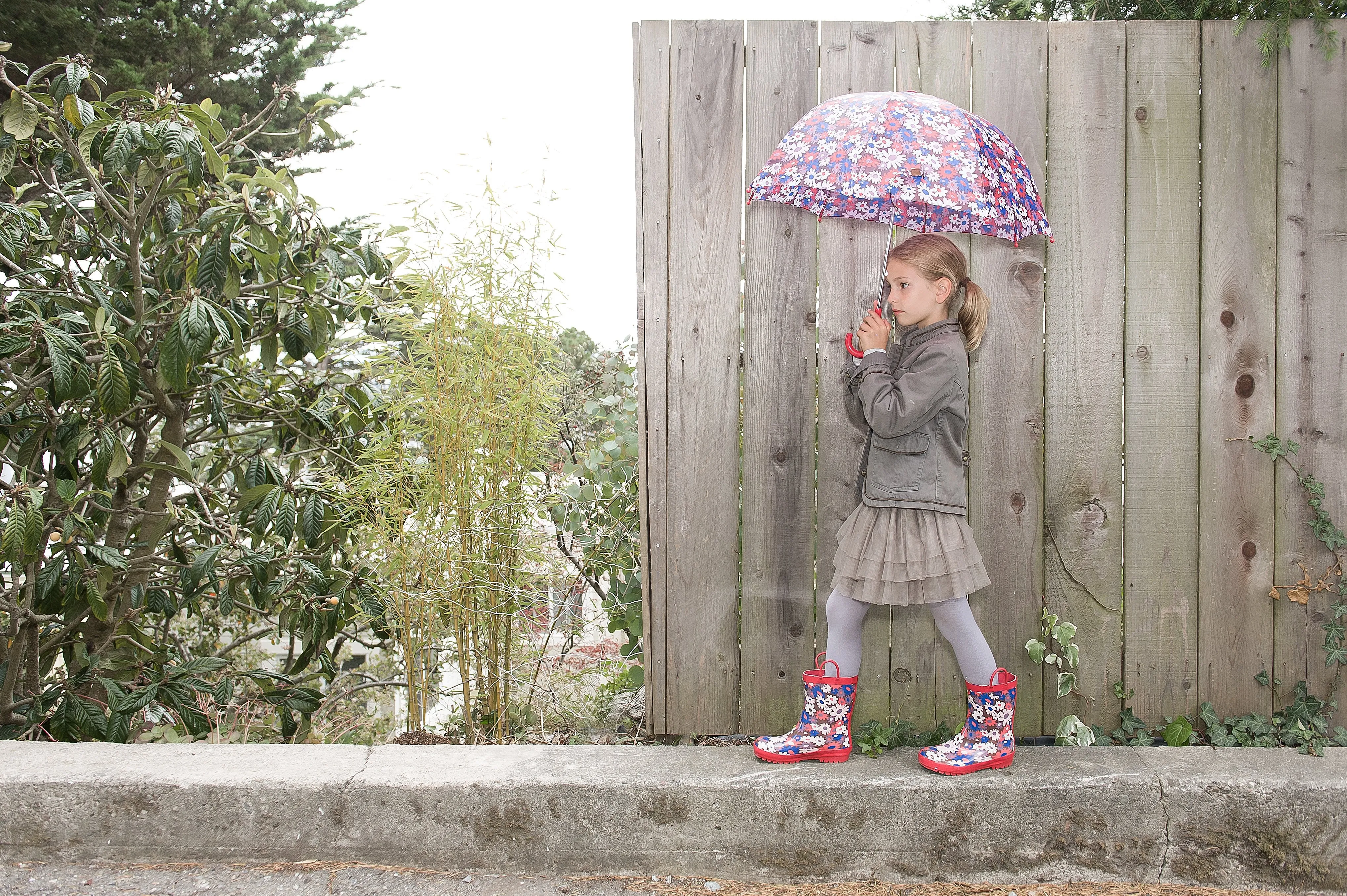 Brown Flower Raincoat