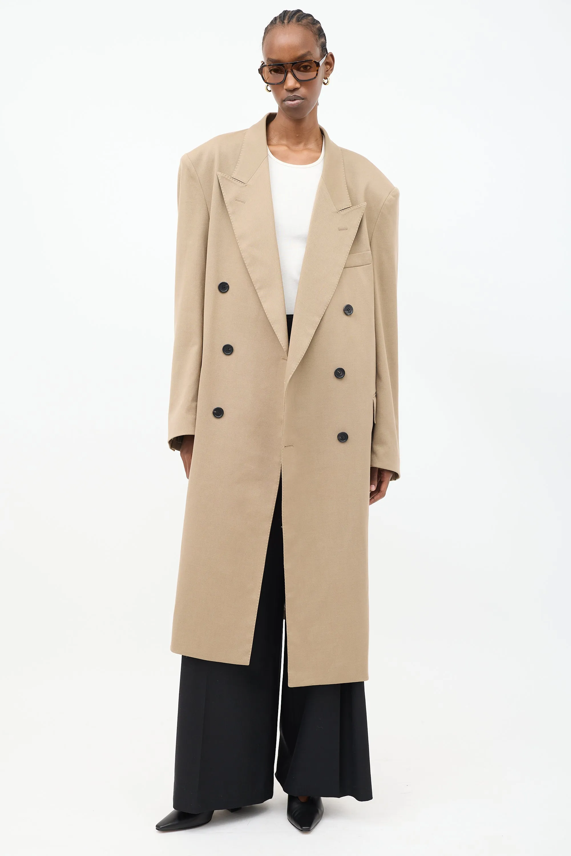 Brown Wool London Double Breasted Coat