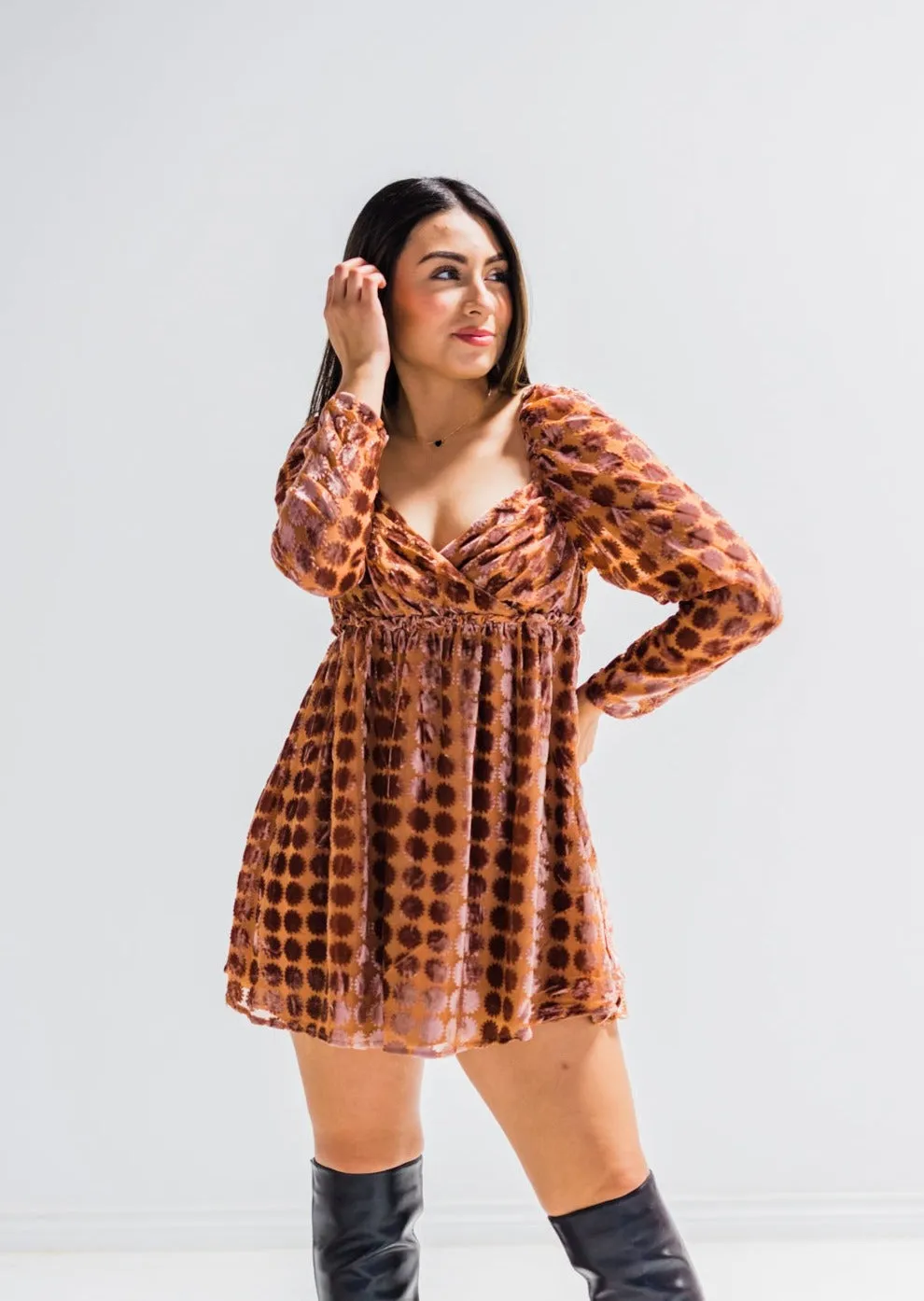 Buddy Love Fallon Babydoll Mini Dress - Butternut