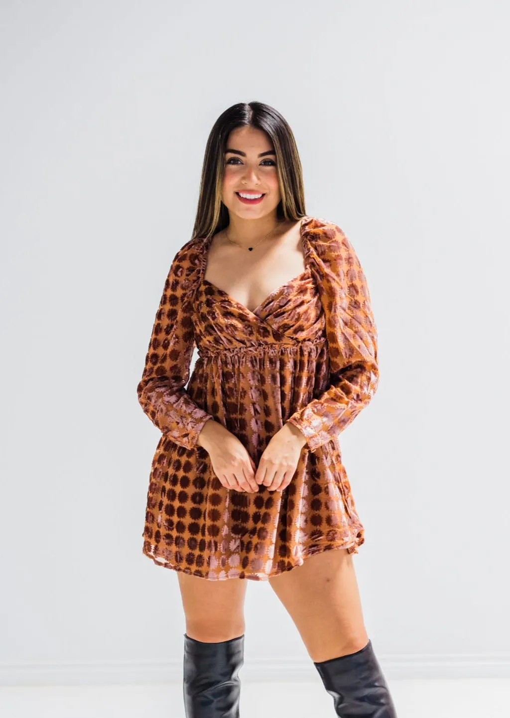 Buddy Love Fallon Babydoll Mini Dress - Butternut