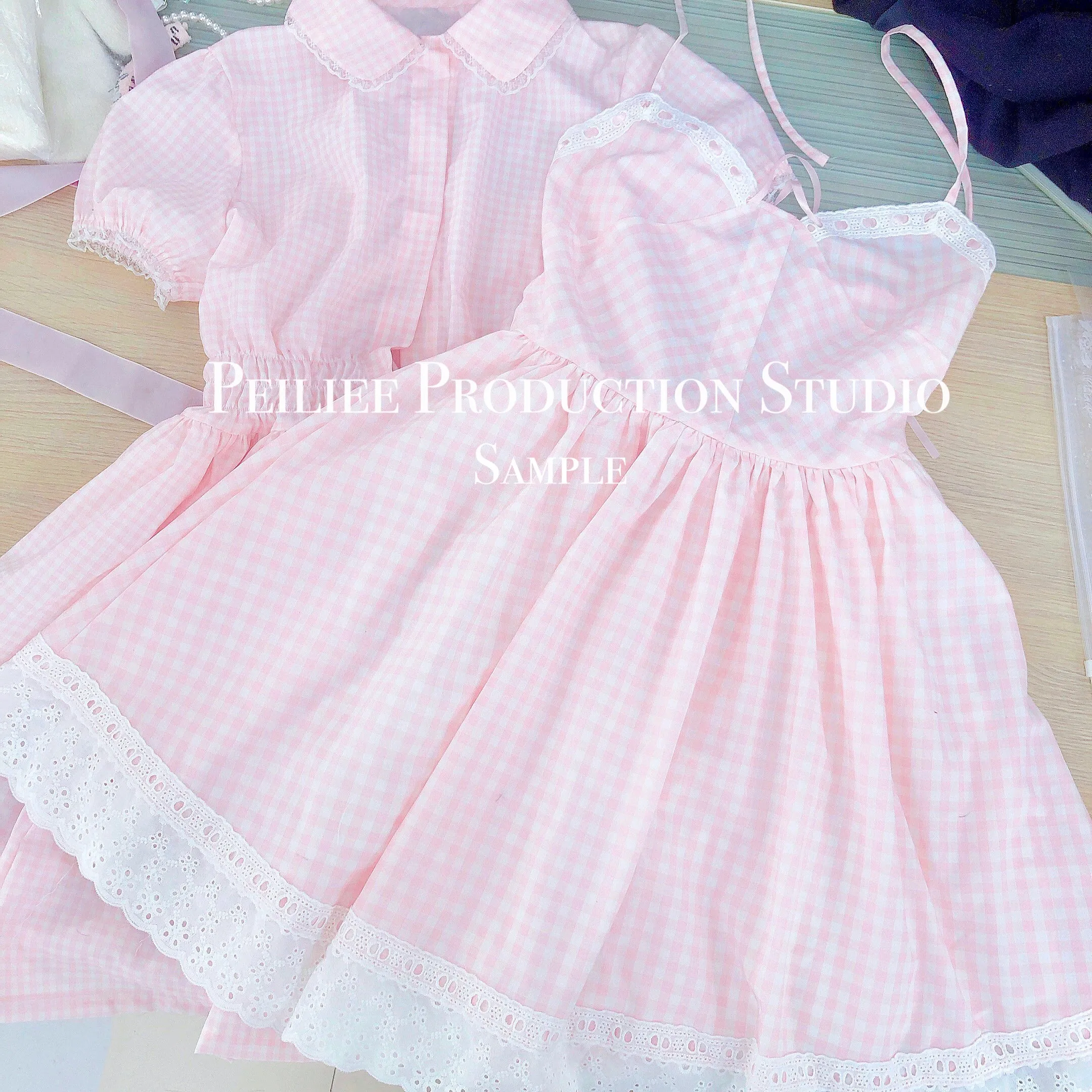 [By Peiliee] Afternoon Tea At Tiffany Gingham Babydoll Mini Dress Lolita 1997 style