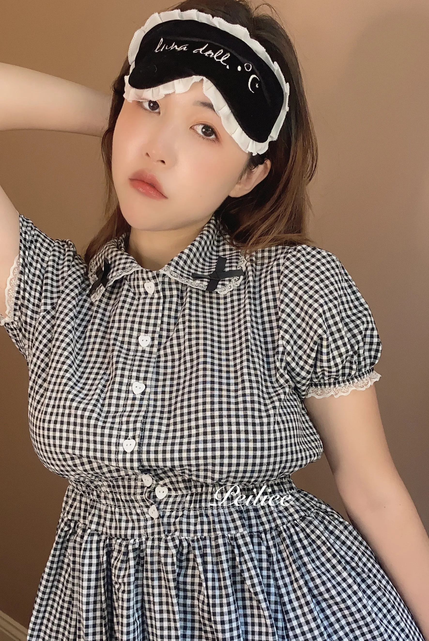 [By Peiliee] Afternoon Tea At Tiffany Gingham Babydoll Mini Dress Lolita 1997 style