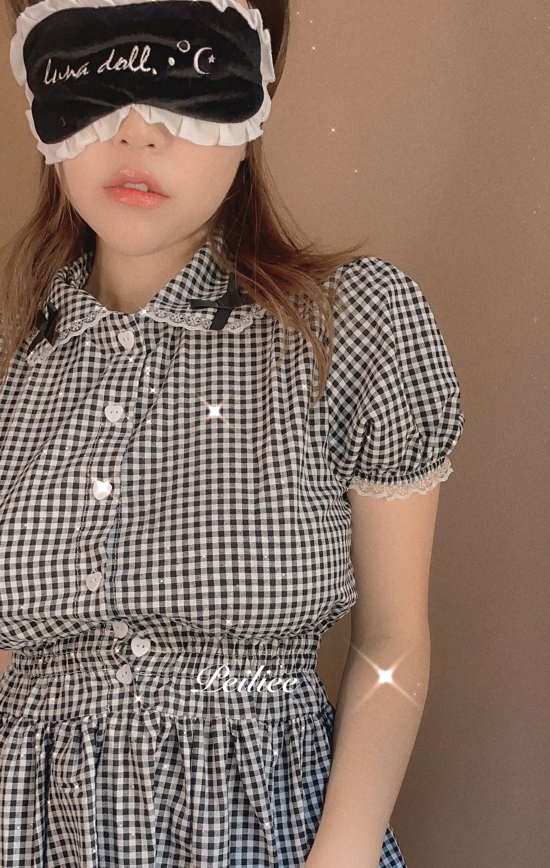 [By Peiliee] Afternoon Tea At Tiffany Gingham Babydoll Mini Dress Lolita 1997 style