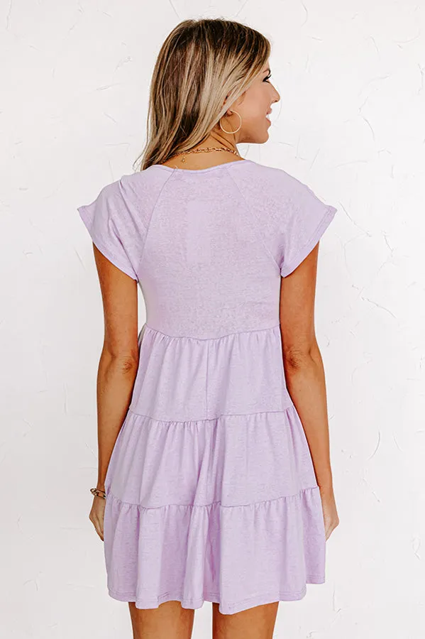 Calm Retreat Babydoll Dress In Lavender