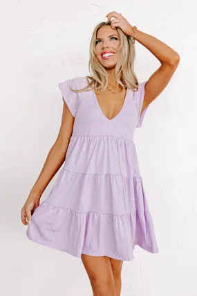 Calm Retreat Babydoll Dress In Lavender