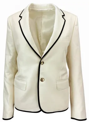 Celine Blazer with Piping in Off-White