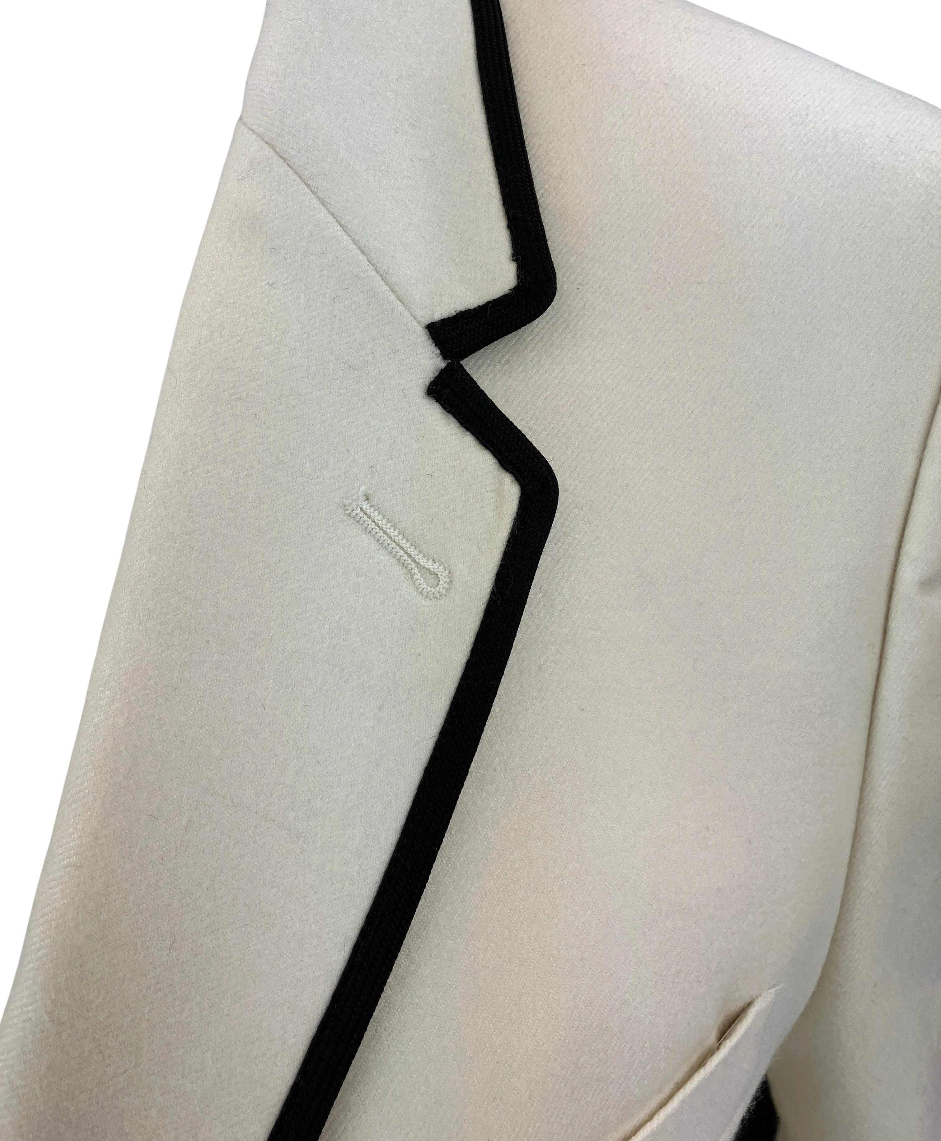 Celine Blazer with Piping in Off-White