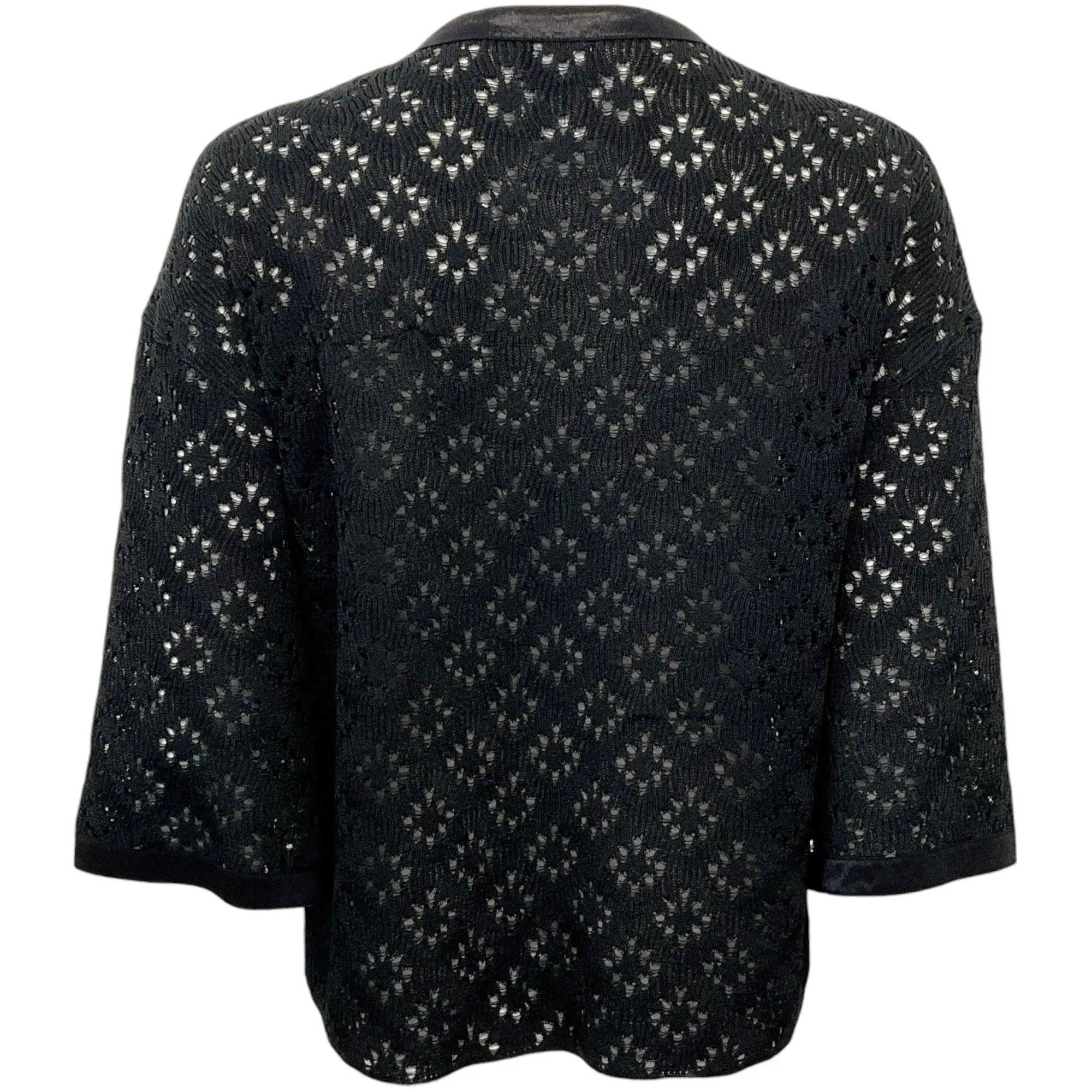 Chanel Black Silk Open Knit Cardigan