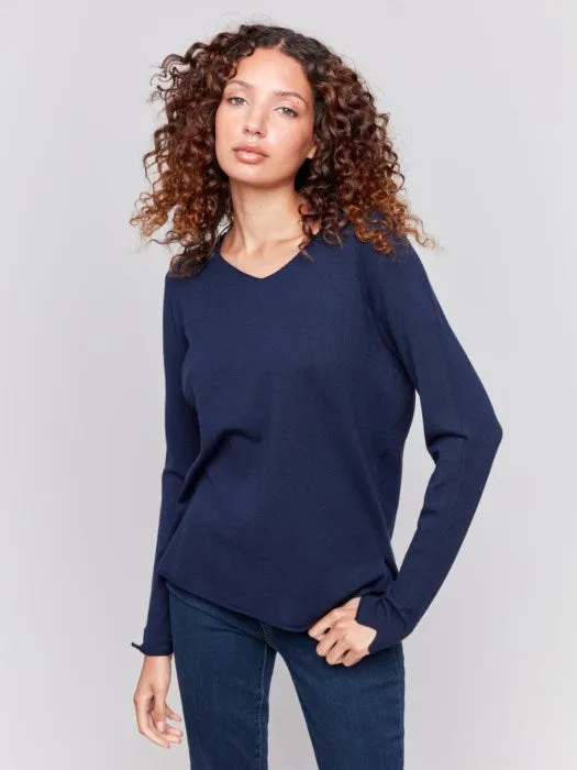 Charlie B C2279Z Solid Basic Sweater