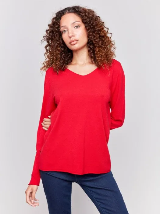 Charlie B C2279Z Solid Basic Sweater